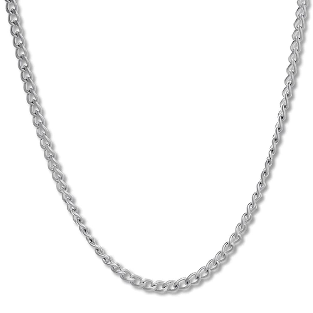 Solid Curb Chain Necklace 2mm Stainless Steel 24"
