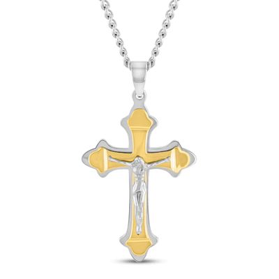 Crucifix Necklace Stainless Steel 24"