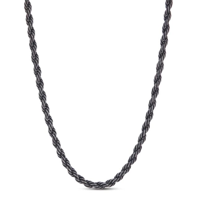 Solid Rope Chain Necklace Stainless Steel 24"