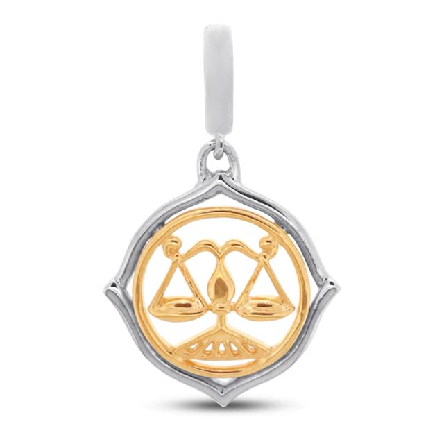 True Definition Libra Zodiac Charm Sterling Silver/10K Yellow Gold