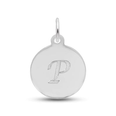 Letter Monogram Disc Charm Sterling Silver