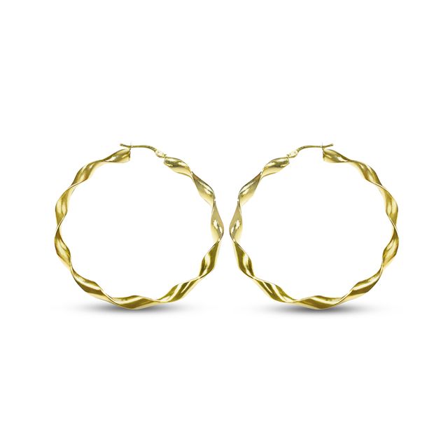 Twist Hoop Earrings 10K Yellow Gold 40mm