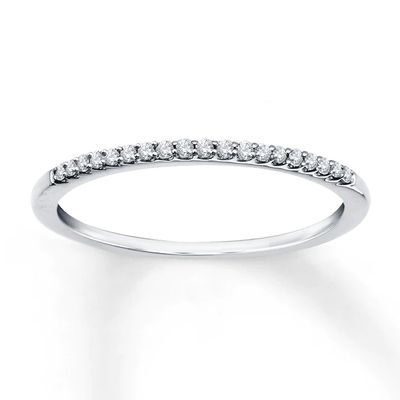 Diamond Anniversary Ring 1/10 ct tw Round-cut 10K White Gold