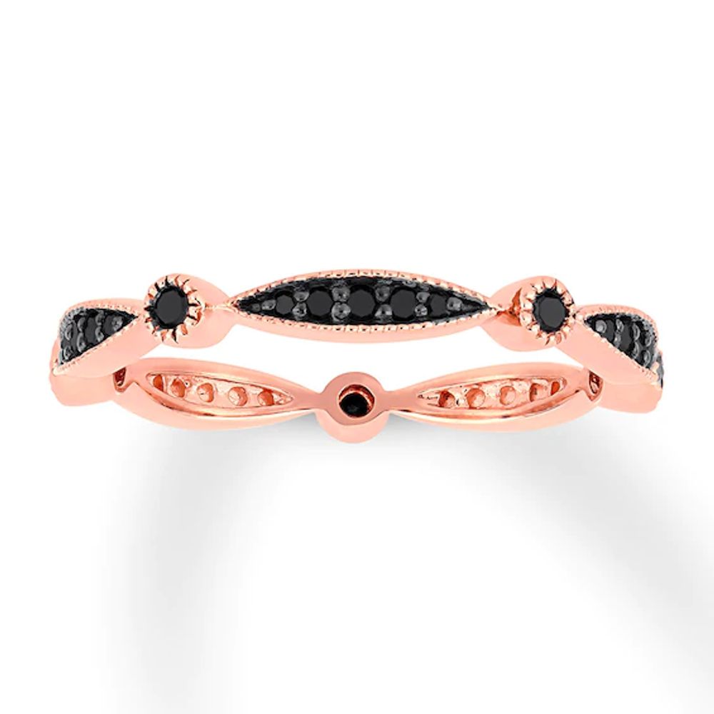 Black Diamond Anniversary Band 1/4 ct tw 10K Rose Gold