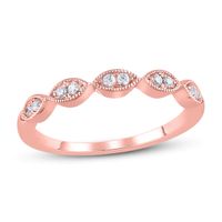 Diamond Anniversary Ring 1/10 ct tw in 10K Rose Gold