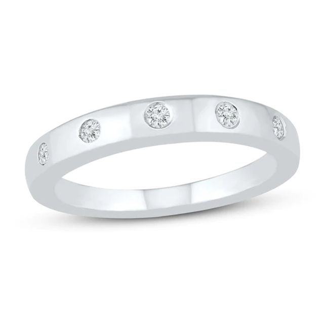 Diamond Anniversary Ring 1/6 ct tw Round-cut 10K White Gold