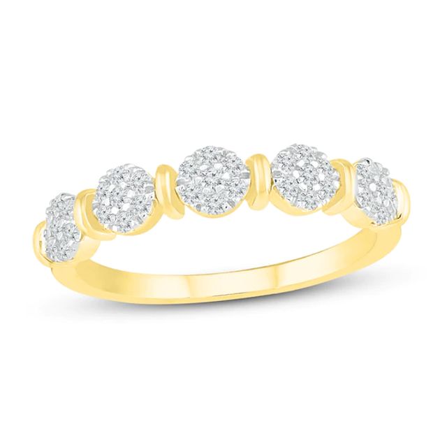 Diamond Anniversary Ring 1/4 ct tw Round-cut 10K Yellow Gold