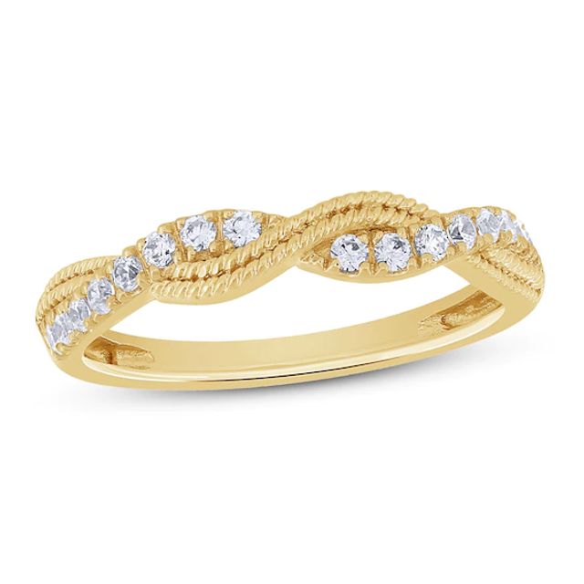 Diamond Anniversary Ring 1/4 ct tw Round-cut 10K Yellow Gold