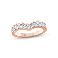 Diamond Contour Anniversary Ring 1 ct tw Round-cut 14K Rose Gold