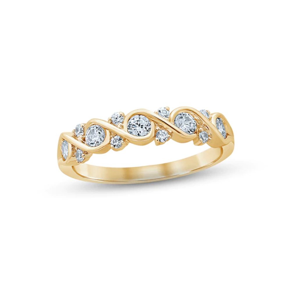 Diamond Anniversary Ring 1/2 ct tw Round-cut 14K Yellow Gold