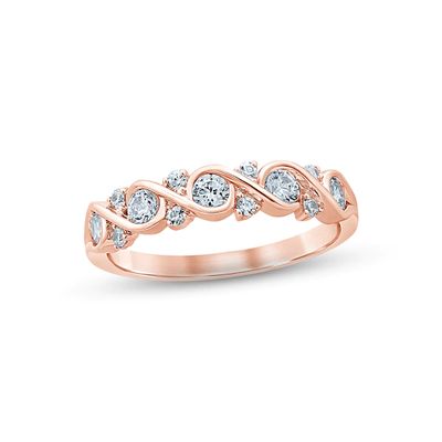 Diamond Anniversary Ring 1/2 ct tw Round-cut 14K Rose Gold