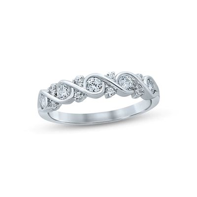 Diamond Anniversary Ring 1/2 ct tw Round-cut 14K White Gold