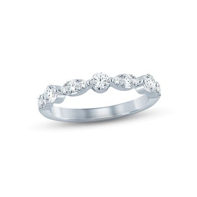 Diamond Anniversary Ring 1/2 ct tw Round-cut 14K White Gold