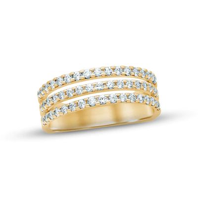 Diamond Anniversary Ring 3/4 ct tw Round-cut 14K Yellow Gold