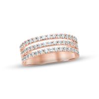 Diamond Anniversary Ring 3/4 ct tw Round-cut 14K Rose Gold