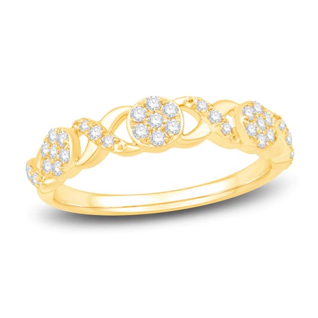 Diamond Anniversary Ring 1/4 ct tw Round-cut 10K Yellow Gold