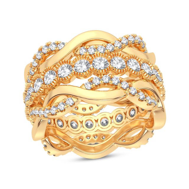 Diamond Eternity Band 2 ct tw Round-cut 14K Yellow Gold