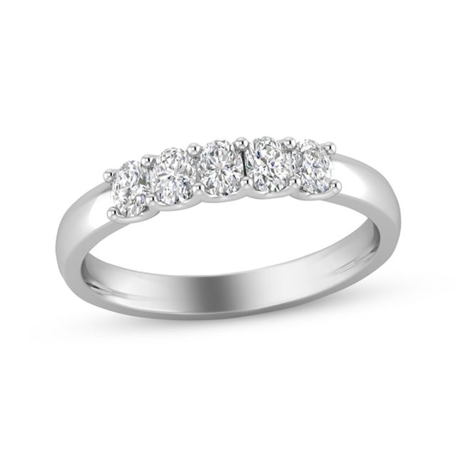 Oval-Cut Diamond Anniversary Band 1/2 ct tw 14K White Gold