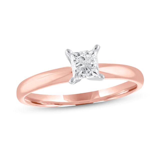 Now + Forever Diamond Solitaire Engagement Ring 1/2 ct tw 14K Rose Gold (I/I2)