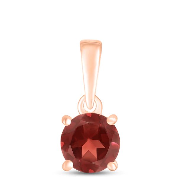 Garnet Birthstone Pendant 10K Rose Gold