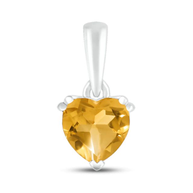 Citrine Birthstone Pendant Sterling Silver