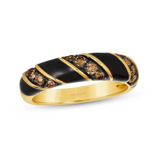 Le Vian Diamond Enamel Ring 3/8 ct tw 14K Honey Gold
