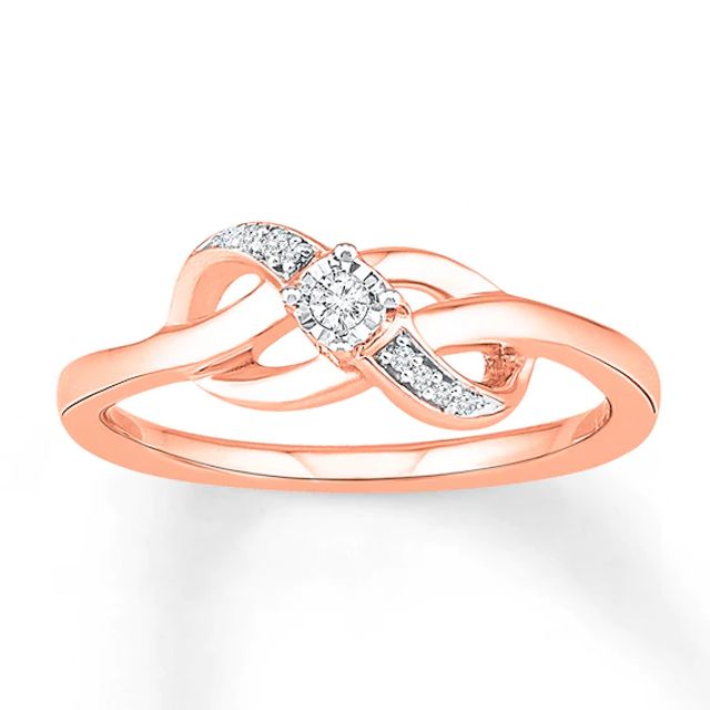 Promise Ring 1/20 ct tw Diamonds 10K Rose Gold