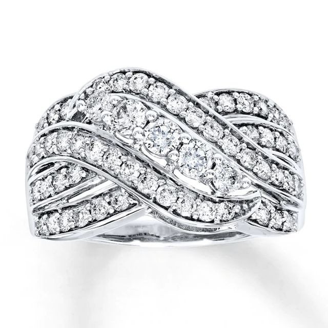 Diamond Ring 1 ct tw Round-cut 10K White Gold