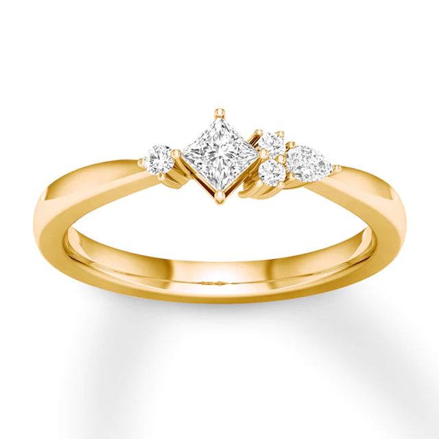 Kay Diamond Ring 1/3 ct tw Round, Pear & Princess 10K Yellow Gold