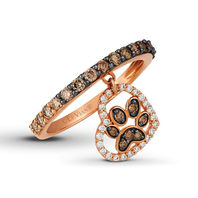 Le Vian Chocolate Diamond Paw Print Ring 5/8 ct tw 14K Gold