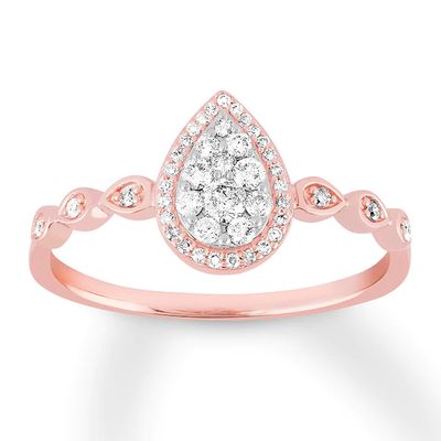 Kay Diamond Promise Ring 1/4 ct tw Round-cut 10K Rose Gold