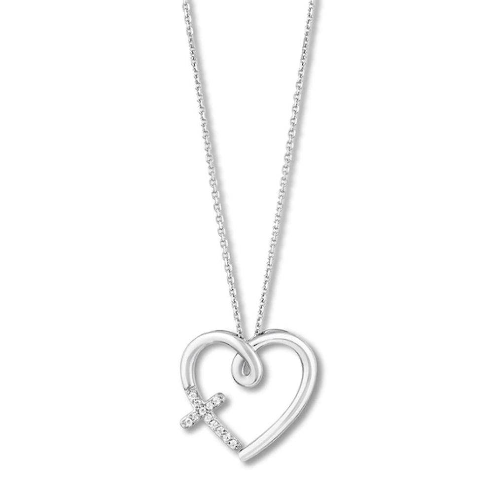 Kay Hallmark Diamonds Heart Necklace 1/20 ct tw Sterling Silver 18"