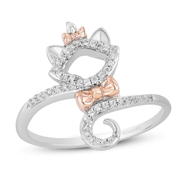 Disney Treasures The Aristocats Diamond Ring 1/10 ct tw Sterling Silver & 10K Rose Gold