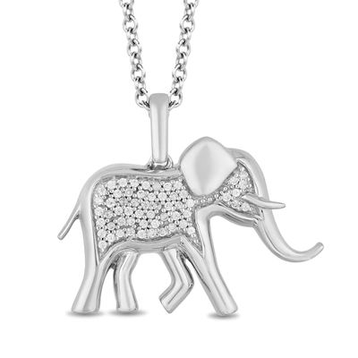 Kay Disney Treasures The Lion King Elephant Necklace 1/10 ct tw Diamonds Sterling Silver 17"