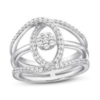 Diamond Ring 3/8 ct tw Round-cut Sterling Silver