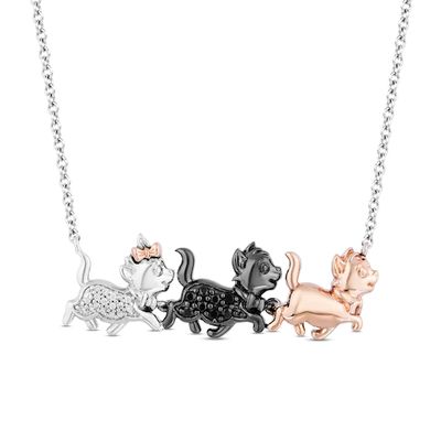 Disney Treasures The Nightmare Before Christmas Diamond Necklace 1/15 ct tw  Sterling Silver & 10K Rose Gold 19