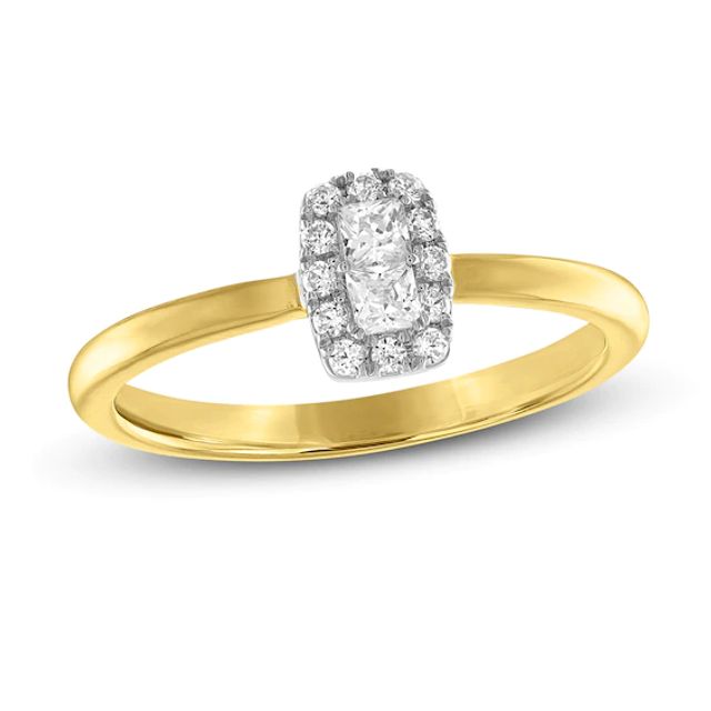 Kay Forever Connected Diamond Ring 1/5 ct tw Princess & Round-cut 10K Yellow Gold