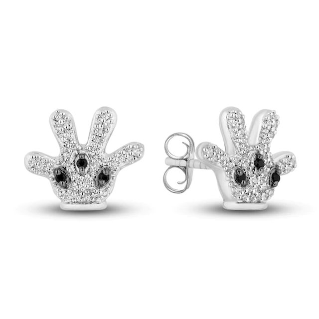 Disney Treasures Diamond Mickey Mouse Glove Earrings 1/5 ct tw Sterling Silver