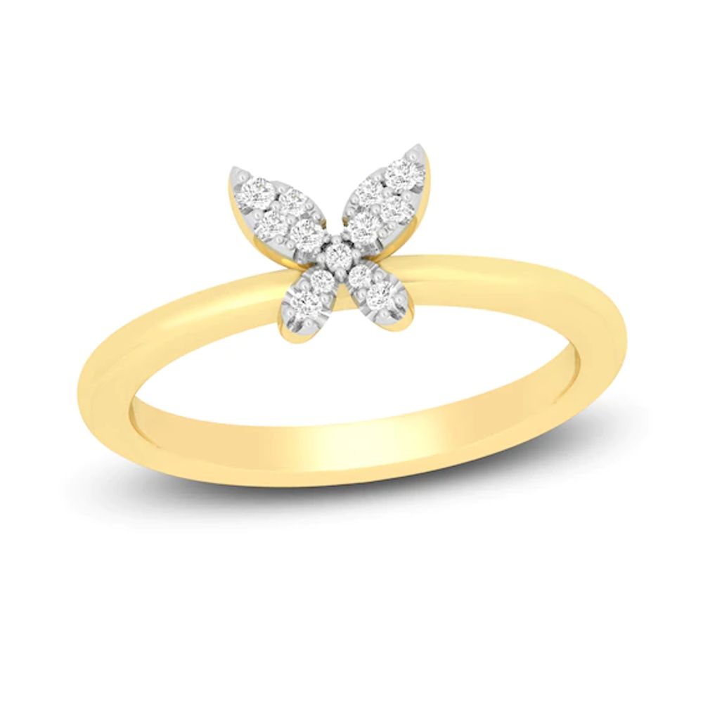 10k Rose Gold Cubic Zirconia Butterfly Ladies Ring