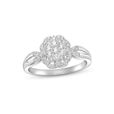 Diamond Ring 1/3 ct tw Round-cut Sterling Silver