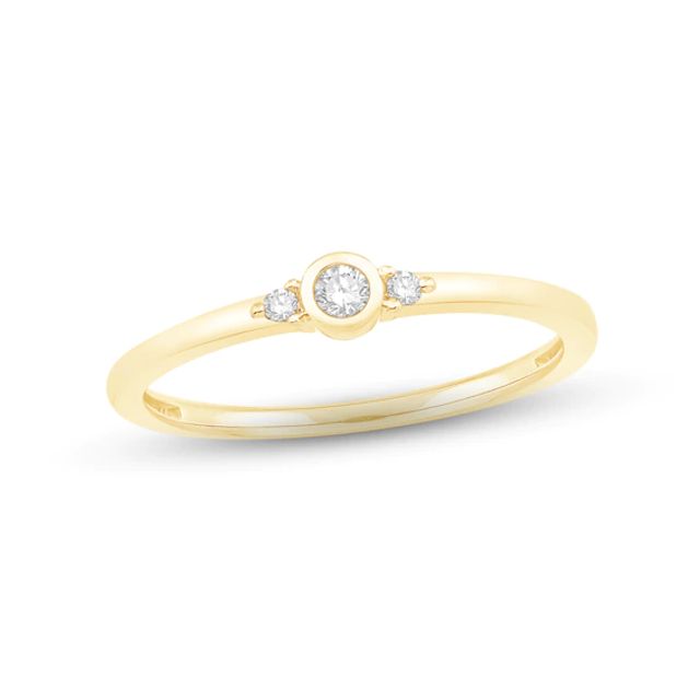 Diamond Bezel Ring 1/15 ct tw Round-cut 10K Yellow Gold