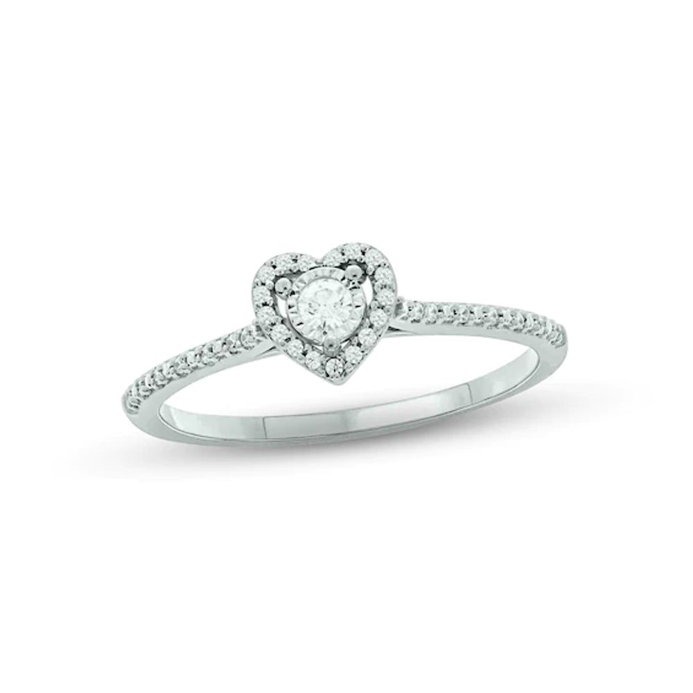 Diamond Promise Ring 1/6 ct tw Round-cut 10K White Gold