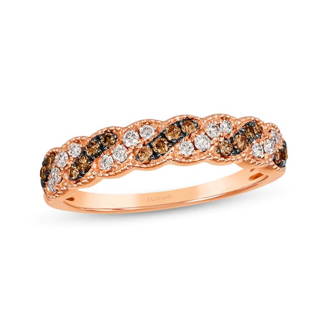 Le Vian Chocolate Twist Diamond Ring / ct tw 14K Strawberry Gold