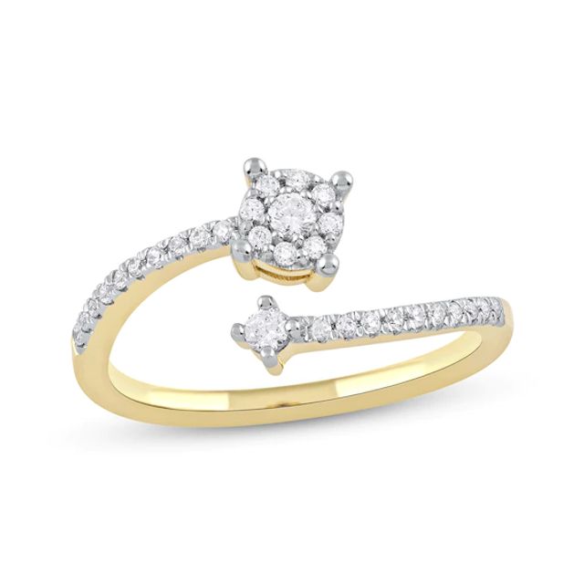 Diamond Bypass Promise Ring 1/4 ct tw 10K Gold