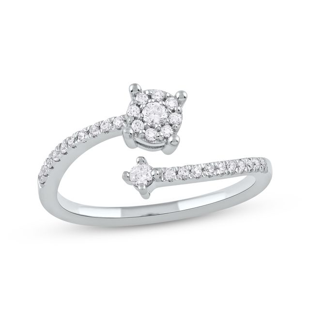 Diamond Bypass Promise Ring 1/4 ct tw 10K White Gold