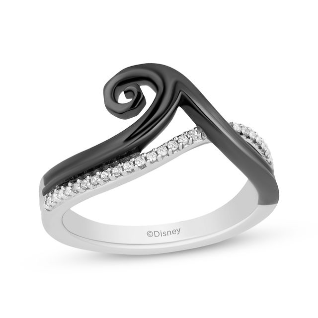 Disney Treasures The Nightmare Before Christmas Round-Cut Black & White  Diamond Heart Ring 1/8 ct tw Sterling Silver | Kay