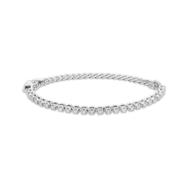 Diamond Adjustable Line Tennis Bracelet 1/2 ct tw Sterling Silver 6.25" to 9"