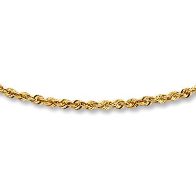 Kay Rope Chain Necklace 10K Yellow Gold 20" Length
