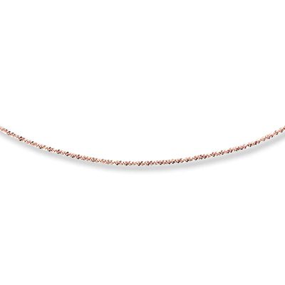 Adjustable Chain Necklace Solid 14K Rose Gold 20"