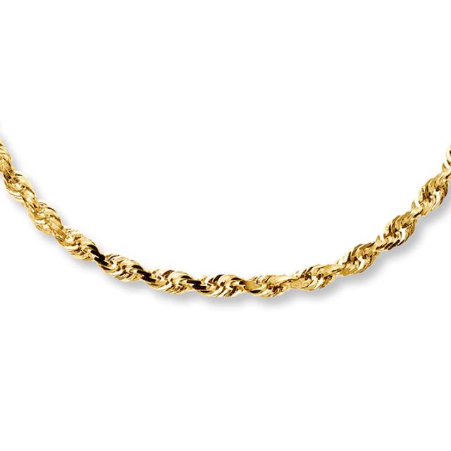 Rope Necklace Hollow 10K Yellow Gold 20"